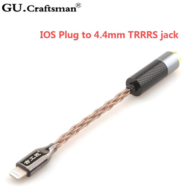 GUCraftsman 8Core OCC Copper Headphone Cable Adapter for iPhone11/8s Plus X Max/xr 8/11Pro Max to 2.5/4.4mm Balance - Image 3