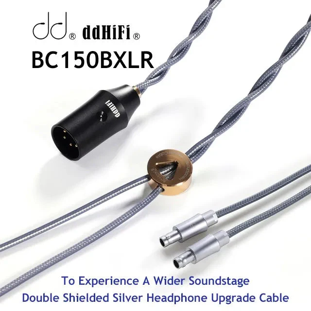 DD ddHiFi BC150XLR Double Shield Balanced Silver Headphone Upgrade Cable