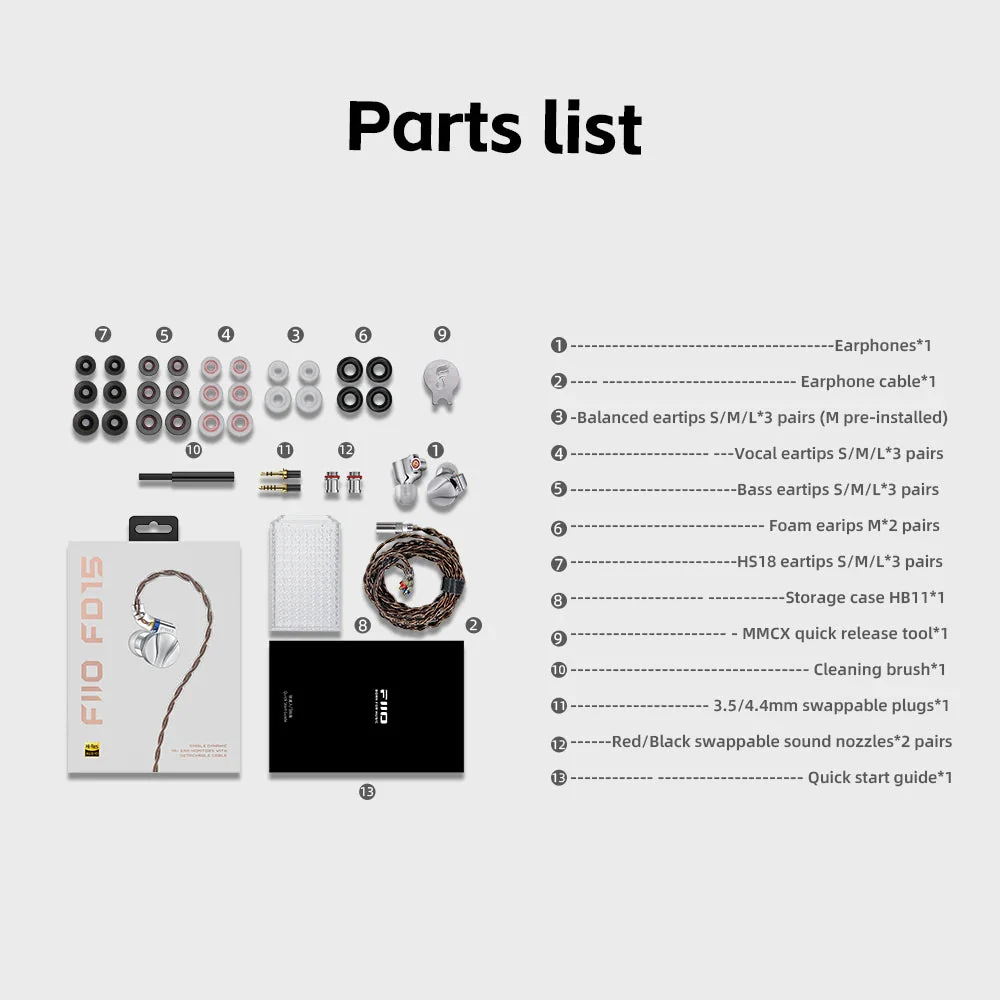 FiiO FD15 13.8mm Magnalium DLC HiFi Dynamic Driver IEMS - Image 6