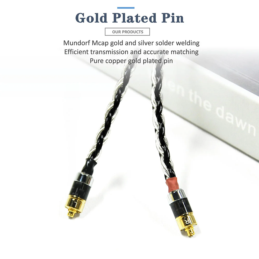 GUCraftsman 16 Strands 7N Single Crystal Copper/Silver Mixed Earphone Cable - MMCX Connector - Image 2