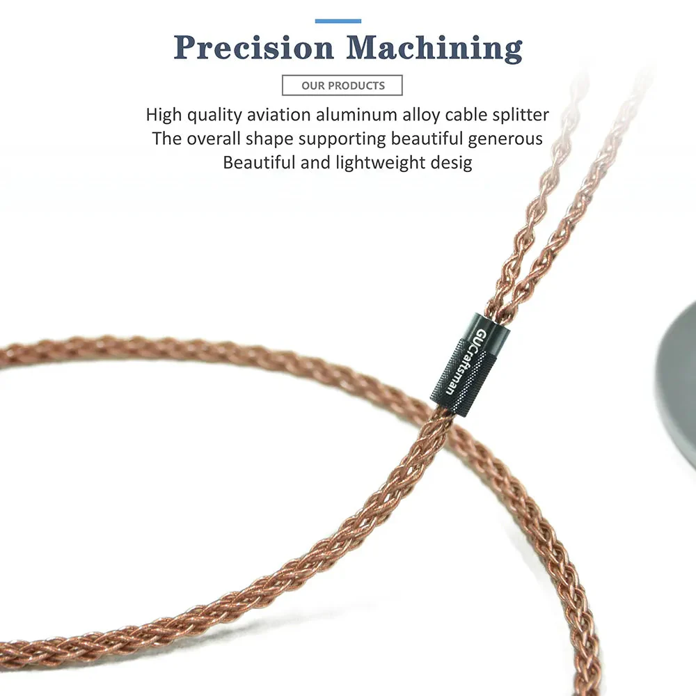 GUCraftsman 6N Single Crystal Copper Headphone Cables For Audio-technica ATH-ADX5000 MSR7B ESW950 ESW990H ES770H AP2000Ti A2DC - Image 4