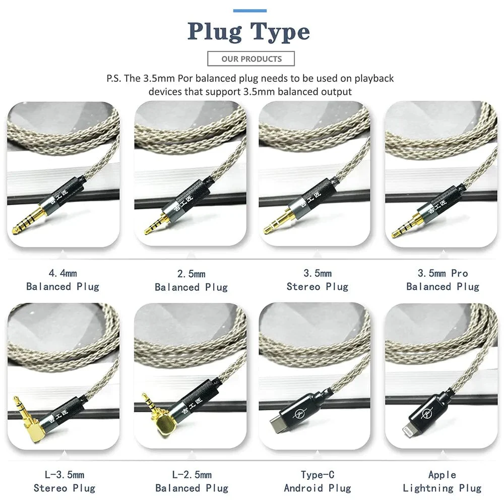 GUCraftsman 6N Single Crystal Silver 0.78mm Earphone Cables For A12t/U12 A18 TIA Oriolus RE2000PRO iSINE20 - Image 6