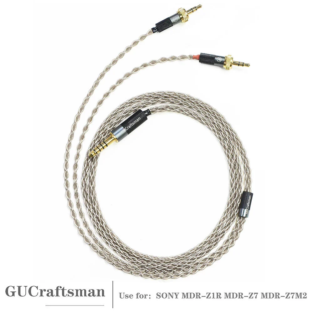 GUCraftsman 6N Silver For Sony 2.5MM/4.4MM Balance Dedicated Headphone Cable
