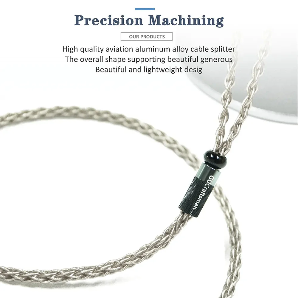 GUCraftsman 6N Single Crystal Silver Earphone Replacement Cables For Logitech/UE UE6Pro UE11Pro UE Live UE18+Pro IPX - Image 4