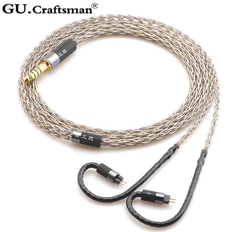 GUCraftsman 6n Silver Upgrade Cable for 2Pin 64audio a12t/u12 TIA Fourte Oriolus re2000 Legend X iSINE20 VE8