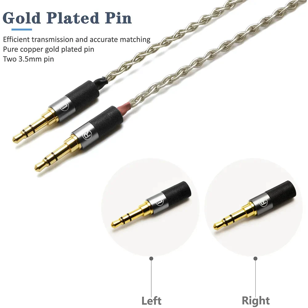 GUCraftsman 6N Single Crystal Silver Headphone Cables For HIFIMAN SUSVARA ANANDA Arya SUNDARA HE1000SE HE5SE HE6SE - Image 2