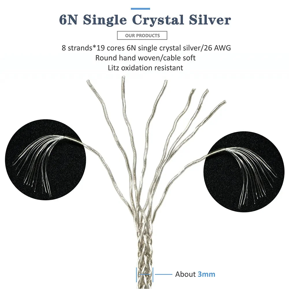 GUCraftsman 6N Single Crystal Silver Headphone Cables For SENNHEISER HD580 HD600 HD650 HD660S - Image 5
