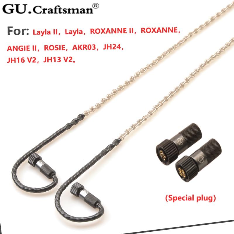 GUCraftsman 8-core Silver Upgrade Cables for Jerry Harvey JH24 AKR03 AKR02 JH16 JH13 V3 ROXANNE II layla Roxanne - Image 2