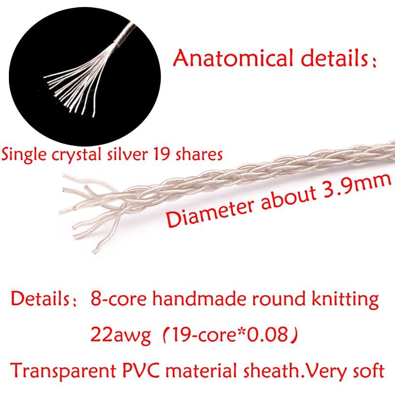 GUCraftsman 8-core Silver Upgrade Cables for Jerry Harvey JH24 AKR03 AKR02 JH16 JH13 V3 ROXANNE II layla Roxanne - Image 3