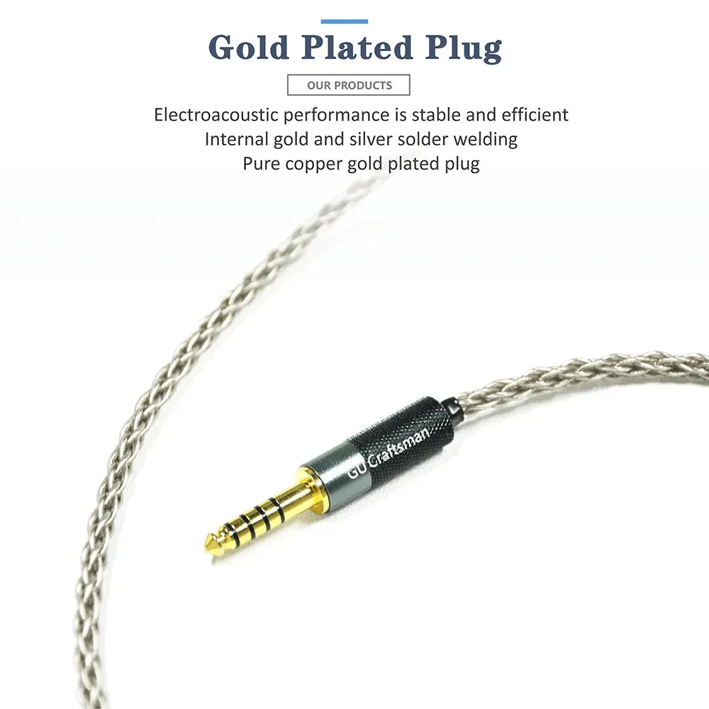 GUCraftsman 6N Single Crystal Silver Headphone Cables For SENNHEISER HD800 HD800S HD820 - Image 3