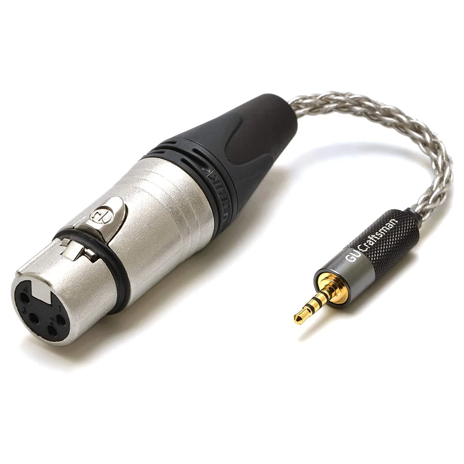 GUCraftsman Headphone Adapter Cable 6N Single Crystal Silver Headphone Jack Convert Cable for Audio Players