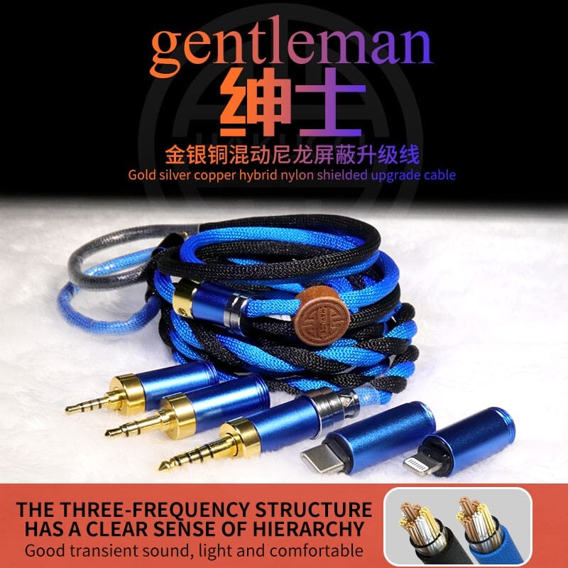 HAKUGEI Gentleman Litz 7N OCC Copper With Cotton Fibre Filled Shield 5-in-1 Switchable Plug Earphone Cable