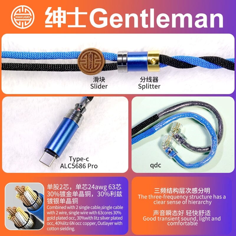 HAKUGEI Gentleman Litz 7N OCC Copper With Cotton Fibre Filled Shield 5-in-1 Switchable Plug Earphone Cable - Image 12