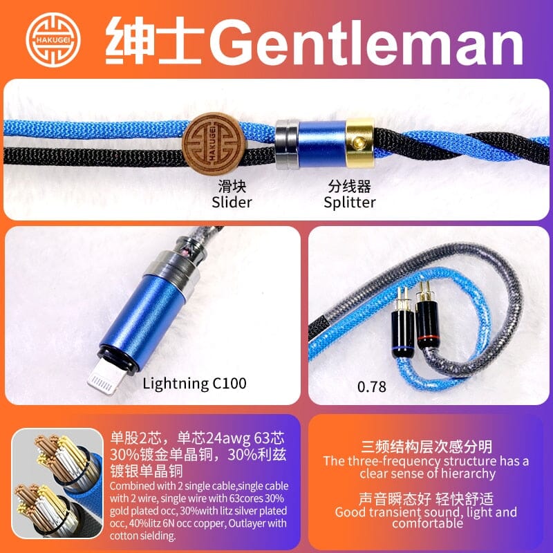 HAKUGEI Gentleman Litz 7N OCC Copper With Cotton Fibre Filled Shield 5-in-1 Switchable Plug Earphone Cable - Image 20