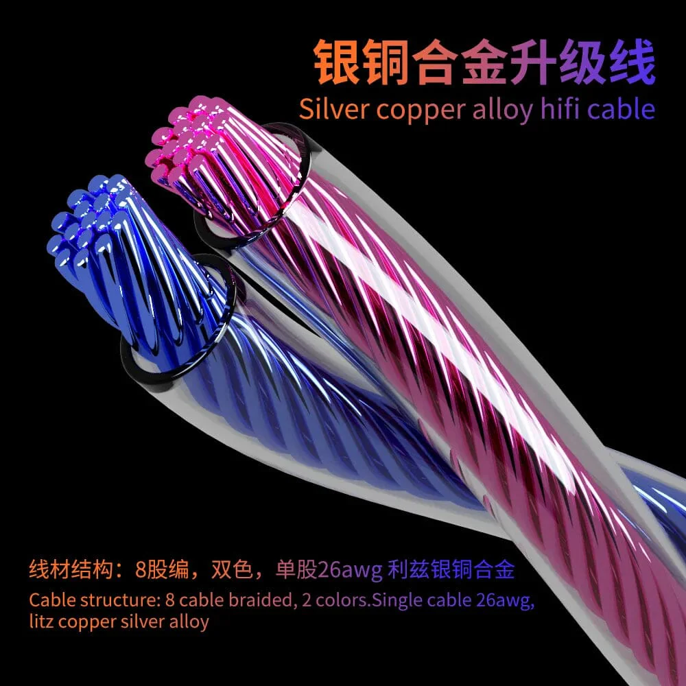 HAKUGEI Heaven Elf Silver Copper Alloy Upgrade HiFi Earphone Cable - Image 4