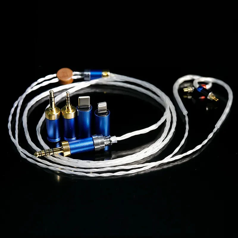 HAKUGEI White Fairy Single Crystal Pure Silver HiFi Upgrade Earphone Cable - Image 4