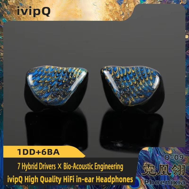 ivipQ Q-09 Phoenixia 1DD+6BA Hybrid Drivers IEMs - Image 4