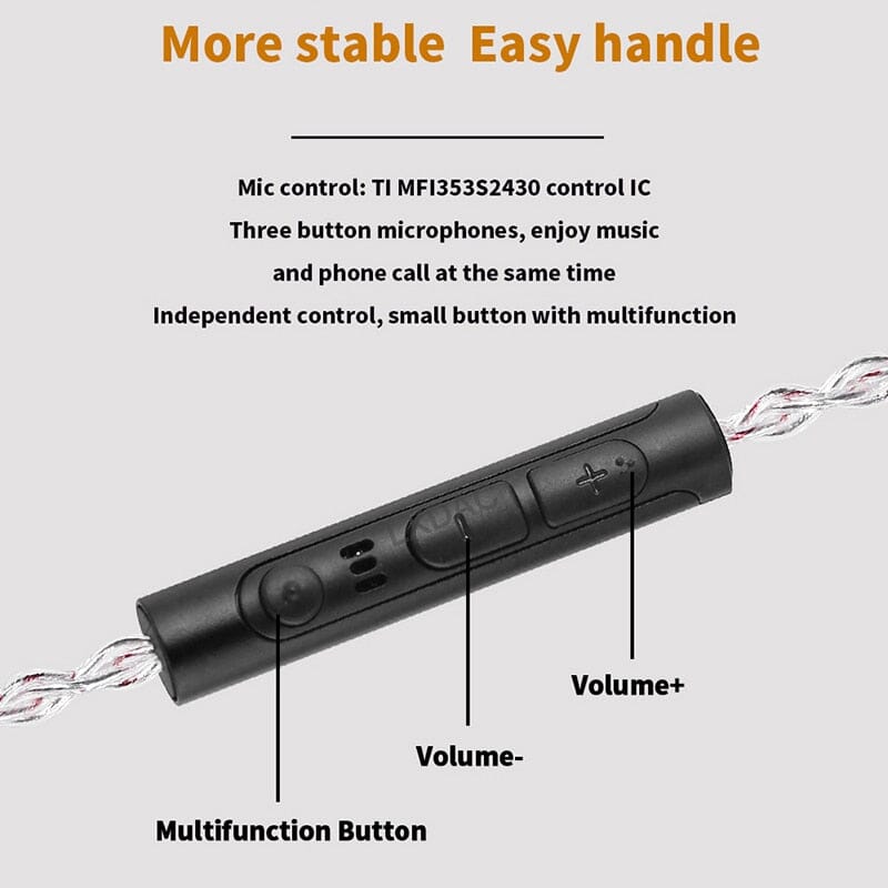 JCALLY LT8  Lightning Upgrade Cable 4 Strands 5N Oxygen-Free Copper Wire - Image 3