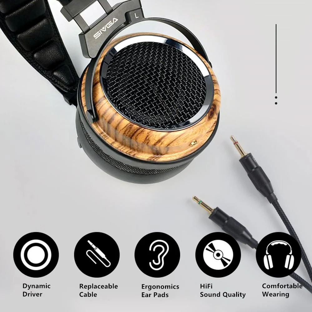 SIVGA PHOENIX Over Ear Open Back Zebra Wood Dynamic/Moving-coill Driver Headphone - Image 6