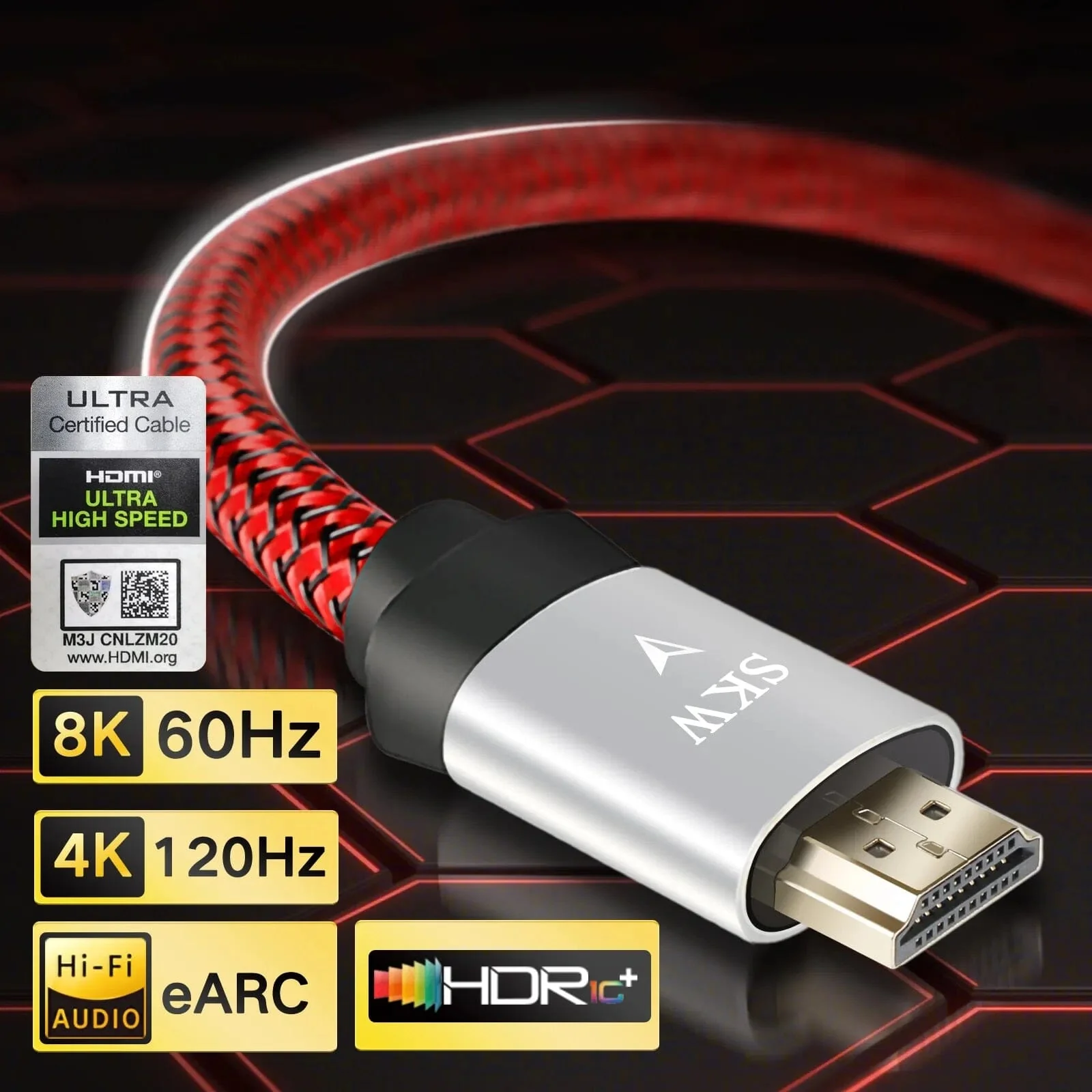 SKW 6001-9H HDMI 2.1 Ultra-HD (UHD) 8K 48Gbs HDR Cable - Image 2
