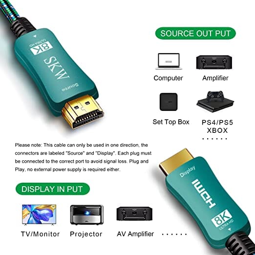 SKW HC013 HDMI 2.1 8K Fiber 4K/120Hz HD Cable - Image 4