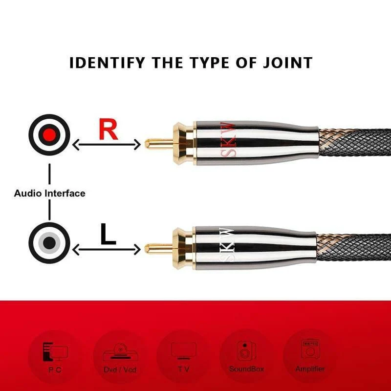 SKW BG04 / BG-04 2RCA to 2 RCA Male to Male Cable - Image 3