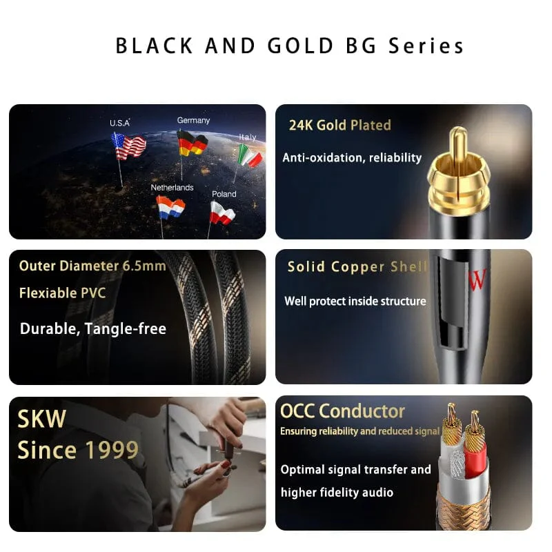 SKW BG01 / BG-01 RCA Audio Cable Male to Male Subwoofer Digital Coaxial HiFi Cable - Image 5