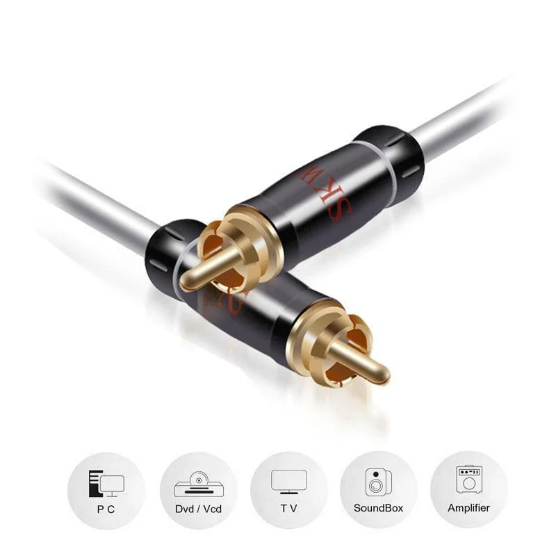 SKW HC3101 RCA Audio Cable Male To Male Plug With 24K Gold-plated for Car Subwoofer Amplifier - Image 5