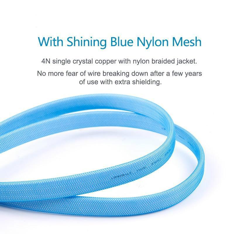 SKW HDMI Cable HDMI to HDMI 2.0 4K @60HZ 4:4:4 Baby blue With 24K Gold Plated for Laptop Connect to Projector TV - Image 4