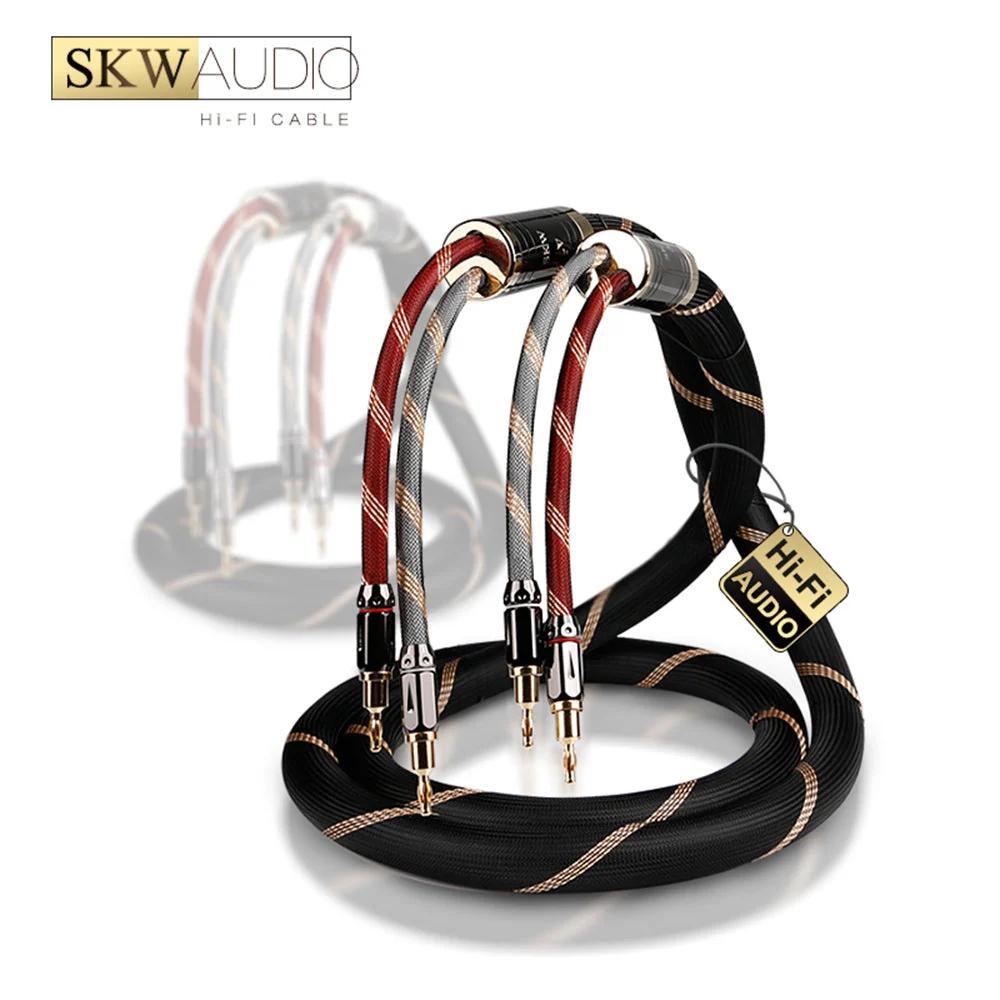 SKW HF-2017 Locking Type Termimal Audiophile HIFI Audio Cable Banana Plug With Lock 6N OCC Copper Cable for Amplifier - Image 6