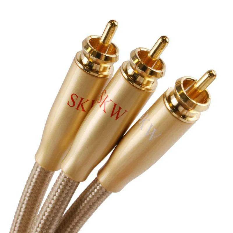 SKW SK1606003B Audio Cable 2RCA To 1RCA Male To Male 6N OCC With 24K Gold-plated - Image 3