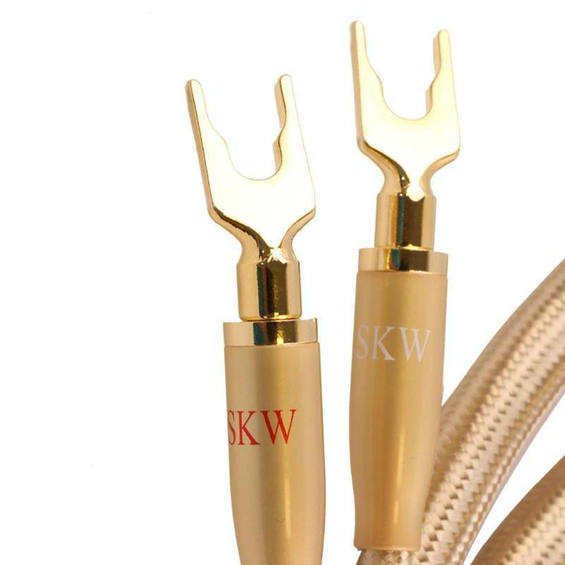 SKW SK1606006 HIFI Audio Cable 6N OCC Spade+Banana Terminal Audiophile Speaker Cord - Image 3
