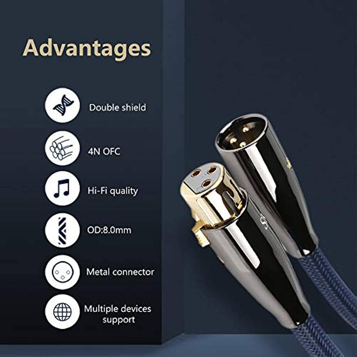 SKW X1901 Single High-Purity Copper Balanced XLR Male to XLR Female 3 PIN Microphone Cable - Image 3
