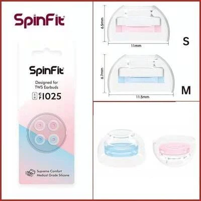 SpinFit CP1025 Universal Short Silicone Eartips for TWS 4.5 -5.5mm Nozzle - Image 10