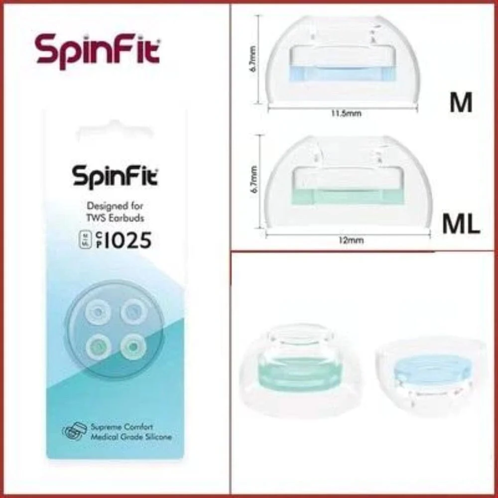 SpinFit CP1025 Universal Short Silicone Eartips for TWS 4.5 -5.5mm Nozzle - Image 6