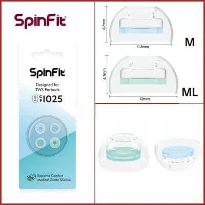 SpinFit CP1025 Universal Short Silicone Eartips for TWS 4.5 -5.5mm Nozzle - Image 8