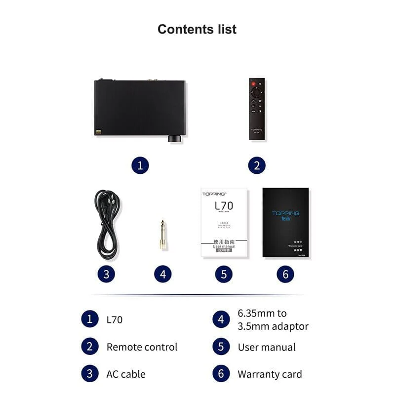 TOPPING L70 Full Balanced NFCA Headphone Amplifier 4Pin XLR/4.4 Balanced/6.35mm SE Output Amp With Remote Control - Image 6